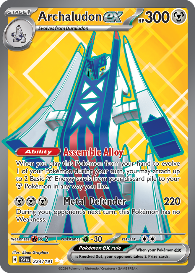 Archaludon ex 224/191 – Surging Sparks Pokémon card