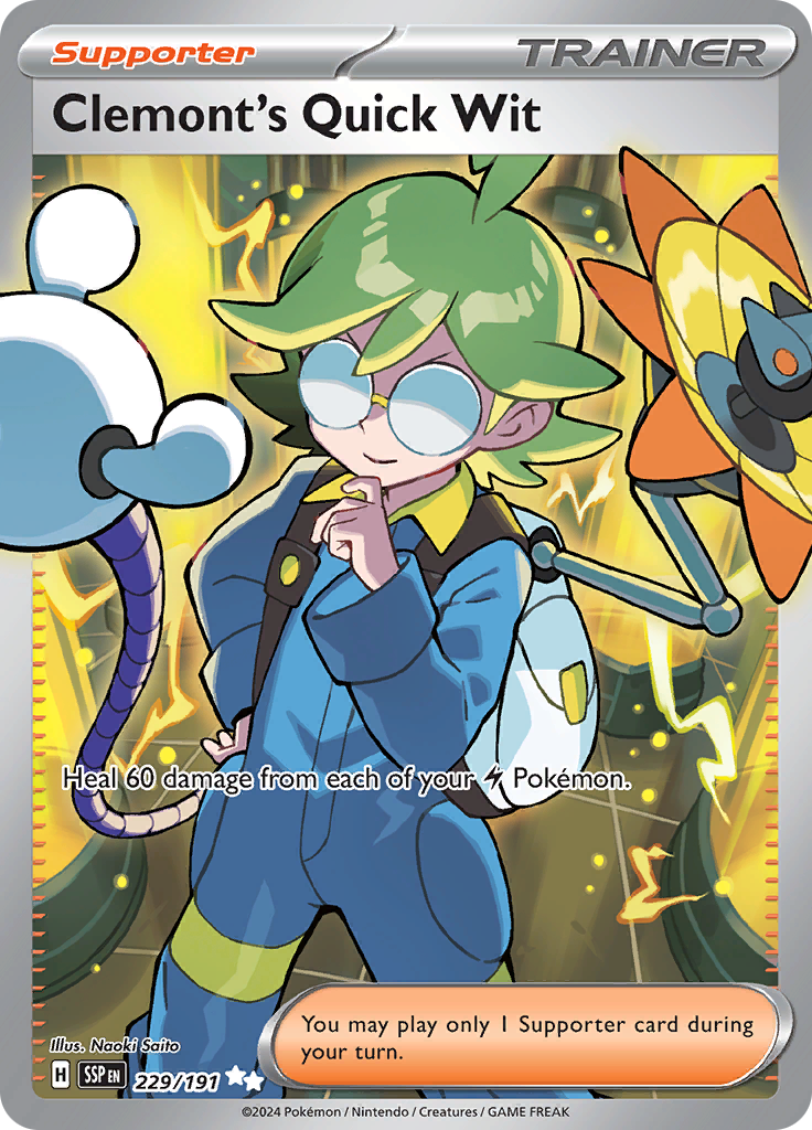 Clemont's Quick Wit 229/191 – Surging Sparks Pokémon card