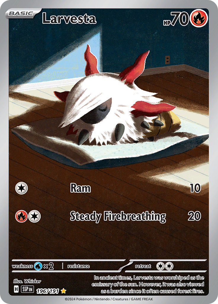 Larvesta 196/191 – Surging Sparks Pokémon card
