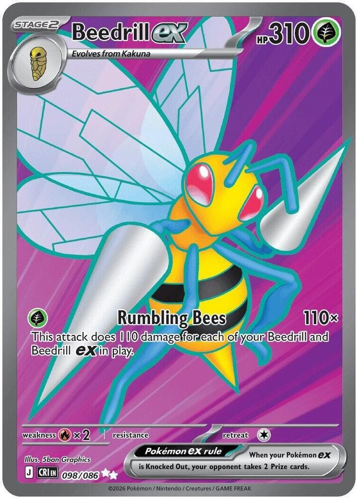 Beedrill ex 098/086 – Chaos Rising Pokémon TCG card