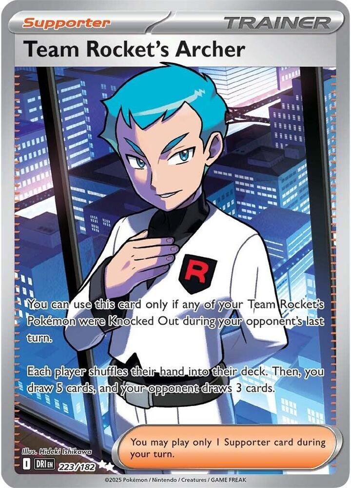 Team Rocket's Archer 223/182 – Destined Rivals Pokémon TCG card