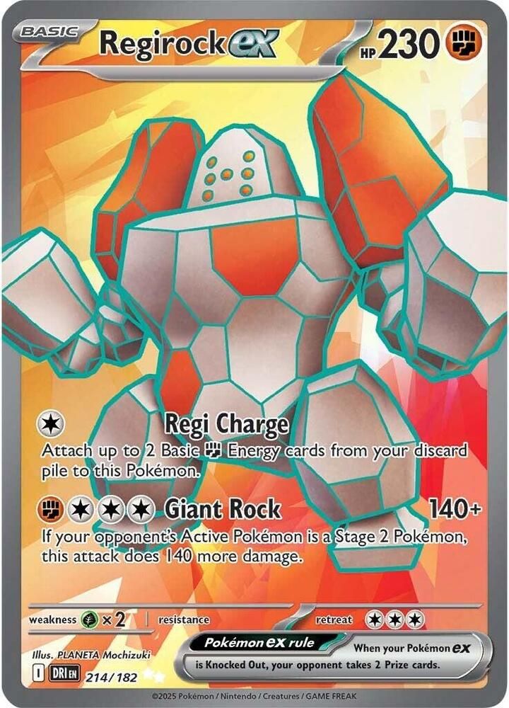 Regirock ex 214/182 – Destined Rivals Pokémon TCG card