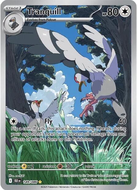 Tranquill 149/086 – Black Bolt Pokémon TCG card